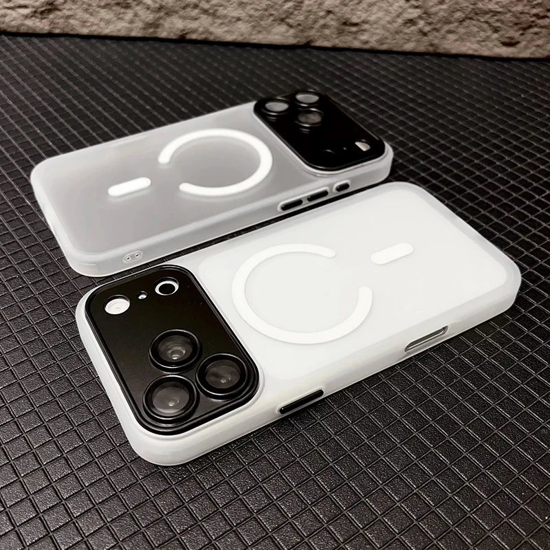 For MagSafe Wireless Charging Magnetic Case For iPhone 16 15 16E 14 13 12 11 Pro Max Luxury Matte Translucent Shockproof Cover