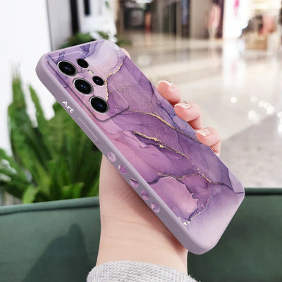 Marble Texture Phone Case For Samsung Galaxy S25 S24 S23 S22 S21 S20 S10 S10E Ultra Plus FE Note 20 Ultra 10 Plus Cover