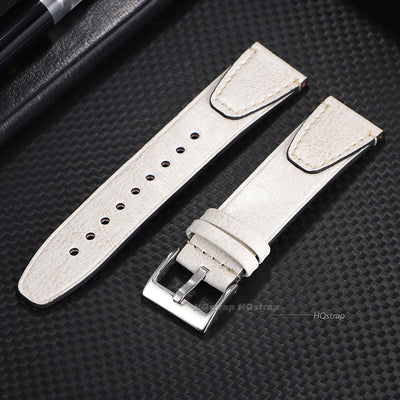 Vintage 20mm 22mm Oil Wax Leather Watch Band for Seiko Smartwatch Brown Stitching Cowhide Strap for Samsung Universal Wrist Band