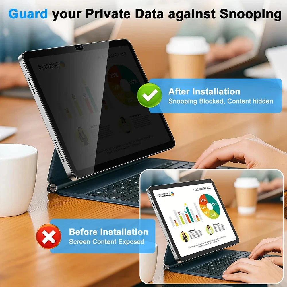 Privacy Tempered Glass For iPad A16 Screen Protector Air 11th M3 M4 4 5 Pro 13 12.9 M5 2026 10 9th 10th Generation Mini 6 7 Film