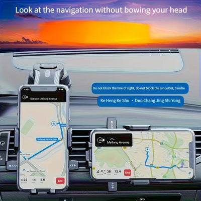 1Pc Car Mobile Phone Holder, Dashboard Installation, 360-Degree Rotatable Adjustment, Equipped with Strong Suction Cup, Non-Slip and High-Stability Mobile Phone Holder, Compatible with All Smartphones