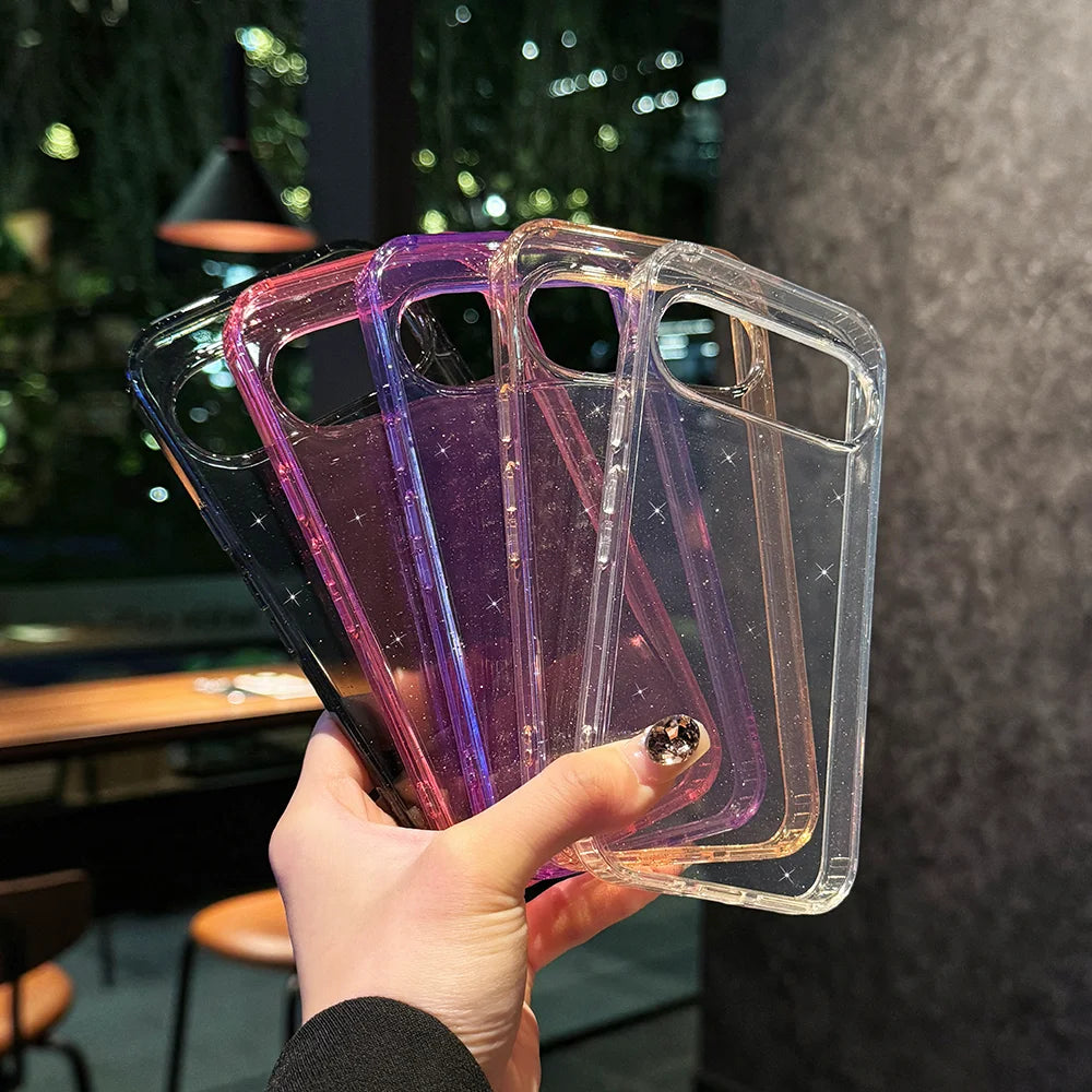 Clear Star Glitter Case For Google Pixel 11 10 9 Pro XL 10A Antibacterial Self-Healing Shockproof Scratch Resistant Bling Cover.