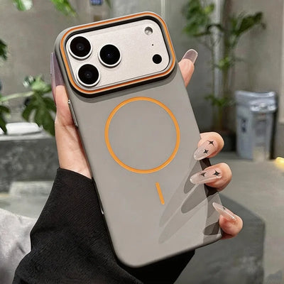 Luxury Simple Magnetic Matte Soft Phone Case For iPhone 18 17 16 15 14 13 Pro Max For MagSafe Wireless Charging Shockproof Cover