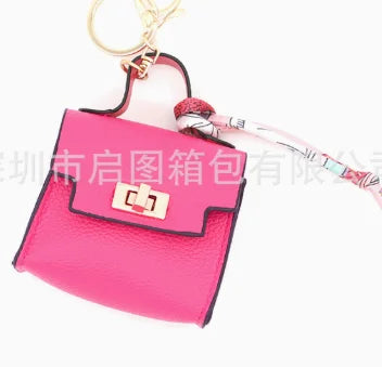 Luxury Fashion Mini Headphone Bag For Airpods 4 3 2 Pro 2 Galaxy Buds 3/3Pro Leather Purse Pendant Mini Keychain