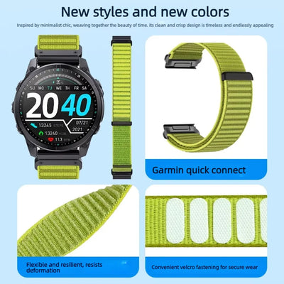 Quick Fit 26/22/20mm Nylon Strap for Garmin Tactix 8 Fenix 8 43/47/51mm 7 Pro 7S 7X 6S 6X 6 5 5S Bracelet Correa Instinct 3 Band