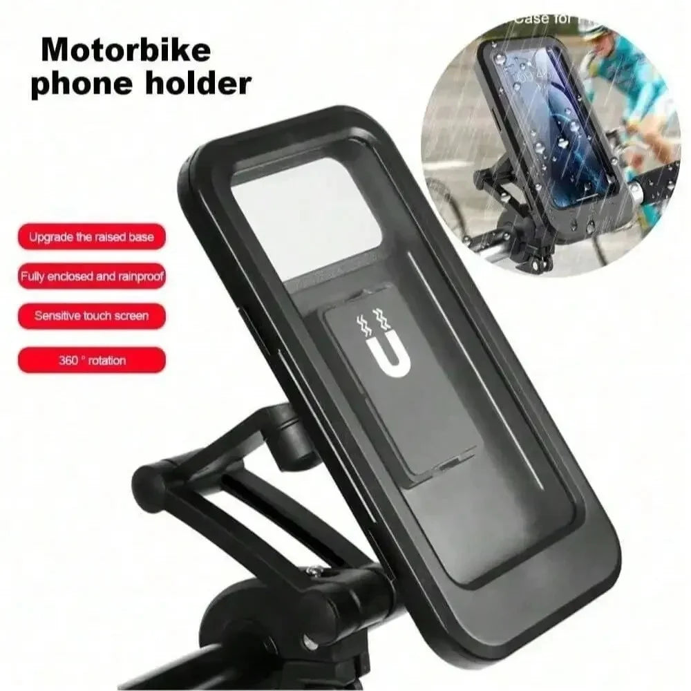 360°Rotating Waterproof Motorcycle Bike Mobile Phone Holder Universal Bicycle GPS Swivel Adjustable Mobile Phone Accessories