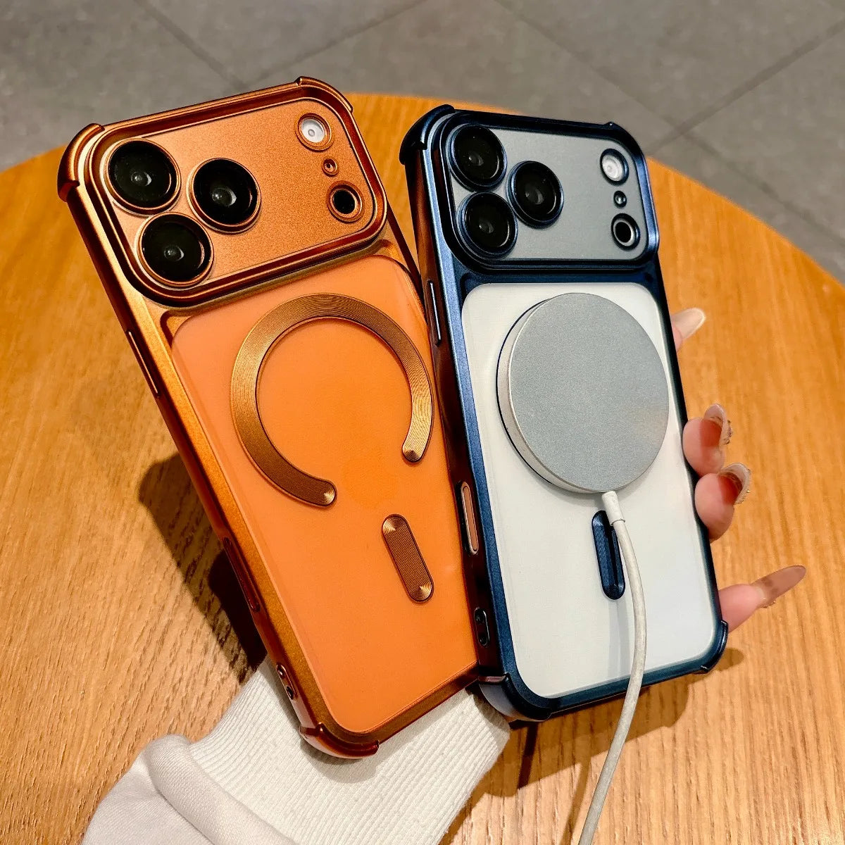 Luxury Magnetic Phone Case for IPhone 13 14 15 16 17 Pro Max Air 17Pro for Magsafe Wireless Charge Shockproof Protector Cover