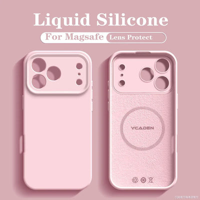 For iPhone 18 Pro Liquid Silicone For Magsafe Phone Case For iPhone 18 17 16 15 14 Pro Max Wireless Charging Skin Smooth Cover