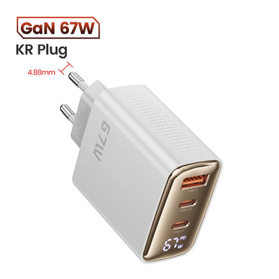 Toocki 67W GaN USB Type C Charger Digital Display 65W 45W PPS PD QC4.0 Quick Charge For Macbook Laptop IPAD Tablet iPhone 15 14