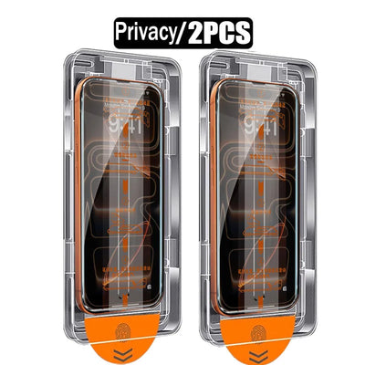 3-1Pcs Dust Free Installation Privacy Screen Protector For IPhone 17 16 14 11 12 13 15 Pro Max 16 Plus XR Air Anti-spy Glass Box