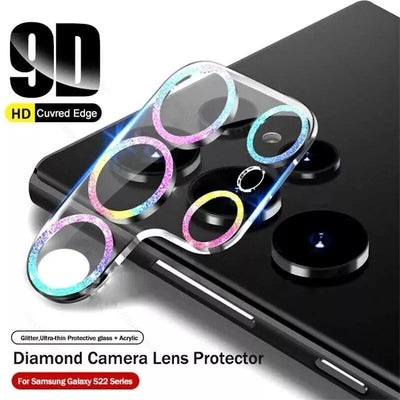 Bling Glitter Camera Lens Protector for Samsung Galaxy S22 S24 S25 Ultra S23 Plus S25Ultra S 25 S25+ Tempered Glass Full Cover