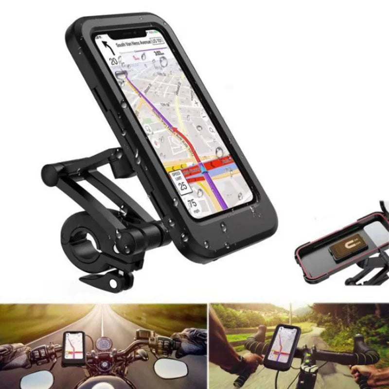 Motorcycle Bike Mobile Phone Holder Support Universal Bicycle 360° Swivel Adjustable Waterproof GPS Motorcycle Cellphone Holder