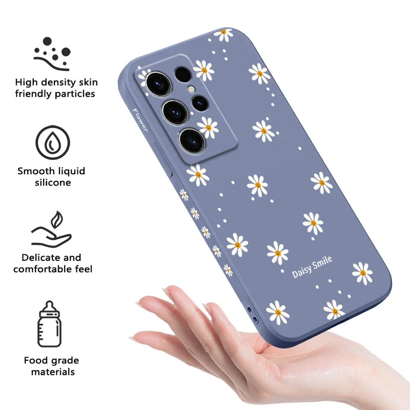 Smiling Daisy Phone Case For Samsung Galaxy S26 Plus Ultra Silicone Cover