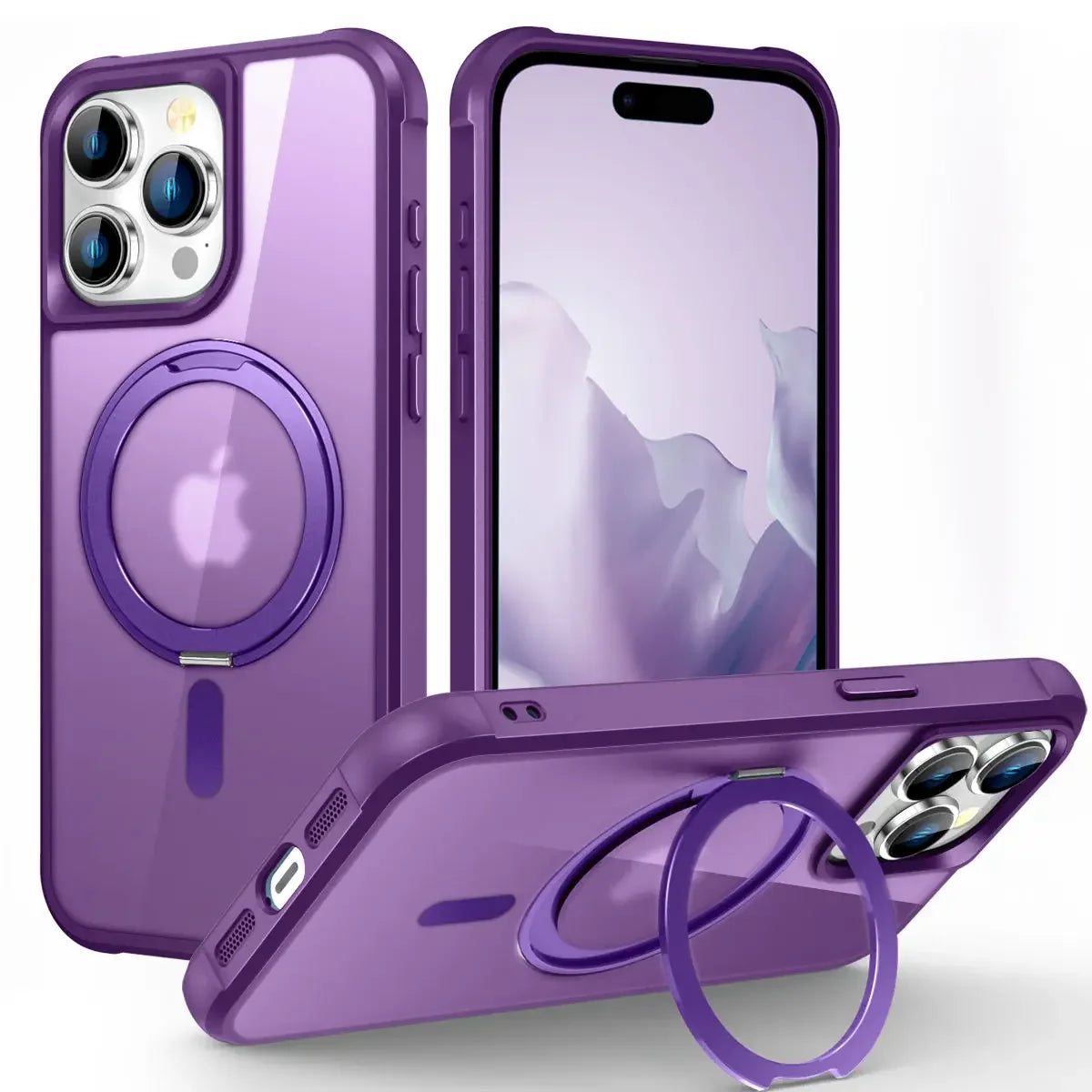 for iPhone 16 15 14 13 12 11 Pro Max Case with 360° Rotatable Magnetic Ring[Compatible with Mag-safe][Invisible Kickstand] Cover
