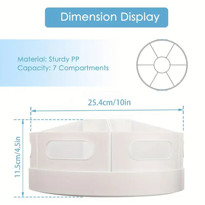 360° Rotating Desk Organizer With 7 Removable Bins Multi- Pen Holder Offices Accessories Stationery Pencil Office School