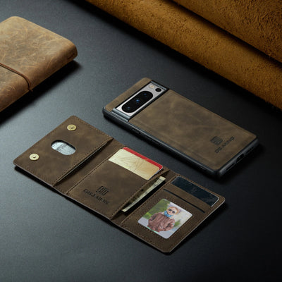 Luxury Magnetic Leather Wallet Case for Google Pixel 9 Pro 8 7 7A 6 6A Fold Pixel9 XL Pixel7 Kickstand Credit Card Holder Cover