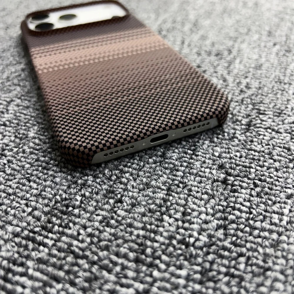 Frameless Carbon Fiber Kevlar For Magsafe Magnetic Phone Case For iPhone 17 Air 16 15 14 13 12 Plus 17 Pro Max PC Texture Cover
