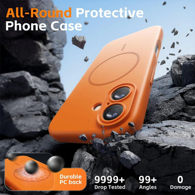 Orange for IPhone17 Silicone Soft Magnetic Case for IPhone 17 Air 16 15 14 13 12 18 Pro Max Plus 17Pro for Magsafe Phone Cover