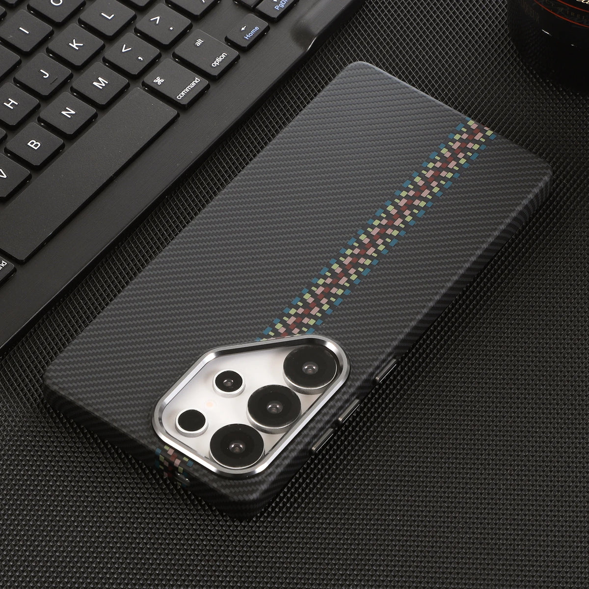 Luxury Kevlar Aramid Fiber Case For Samsung Galaxy S22 S23 S24 S25 S26 Ultra Plus Magnetic Carbon Fiber Phone Cover For S26 Plus