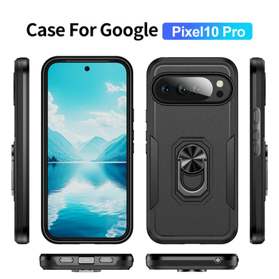 Hybrid Heavy-Duty Phone Case for Google Pixel 10 9 Pro XL 8A 7A 6A 6 7 8 Pro Rugged Matte Magnetic Ring Stand Shockproof Cover