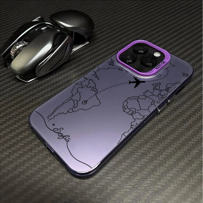 Planes Travel World Map Cover Phone Case For iPhone Apple 16 15 14 12 13 11 Pro 8 7 SE Plus X XS Max Clear Hard Case Funda
