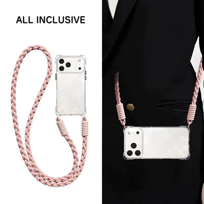 Crossbody Phone Case with Lanyard For iPhone 17Air 16 Pro Max 15 14 18 Pro Max  чехол на айфо Necklace Strap Cord Soft Cover