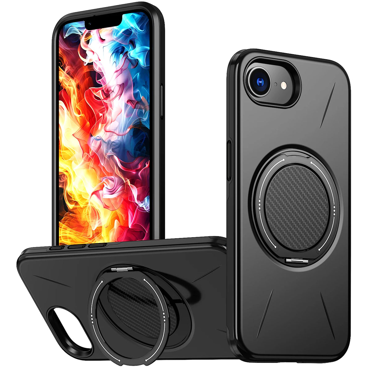 Phone Case For iPhone 17E 16E 360° Rotating Magnetic Stand Holder For Magsafe Deluxe Shockproof Bracket Covers Armor Fundas