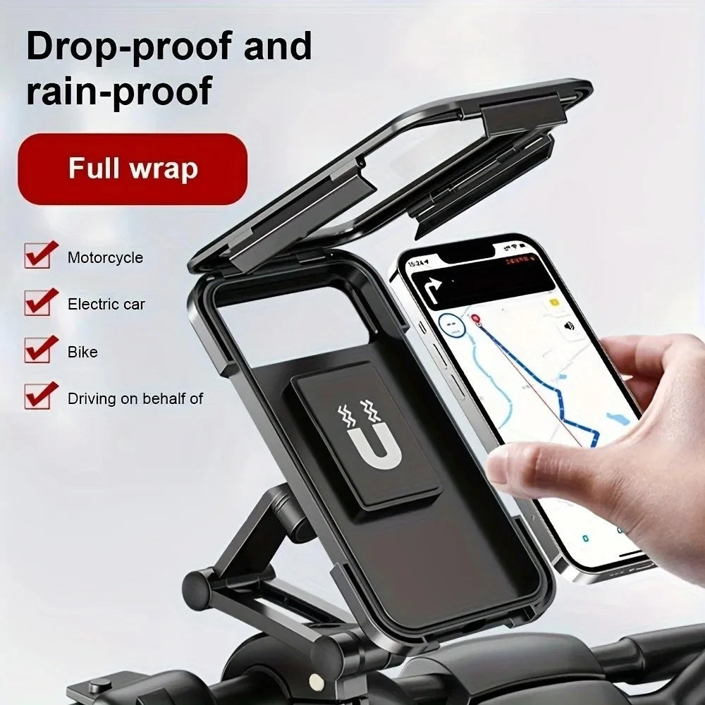 360°Rotating Waterproof Motorcycle Bike Mobile Phone Holder Universal Bicycle GPS Swivel Adjustable Mobile Phone Accessories