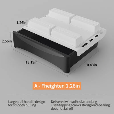 Small Under Desk Storage Cabinet with Mobile Pedestal, Hidden Drawer and Cable Management for Efficient Workspace Setup