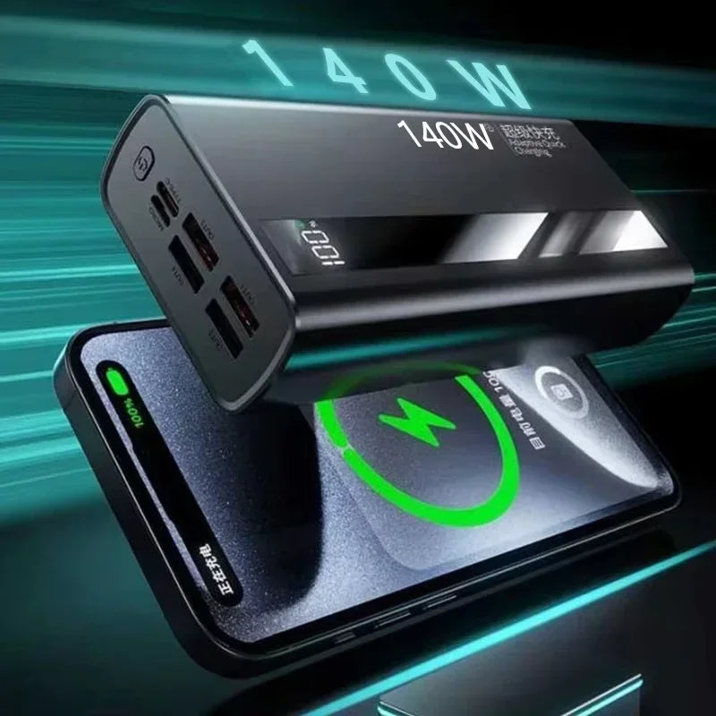 Lenovo 140W Super Fast Charging Power Bank 500000mAh CCC Certified LED Digital Display Portable External Battery for XiaomiHuawe