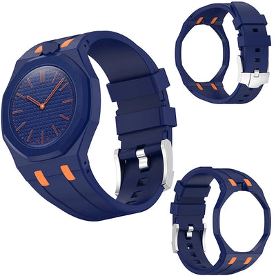 PC Case+Silicone Strap for Swatch X AP Royal Pop Pocket Watch Changer To Wristwatch Integrated Modification Accessories Bracelet