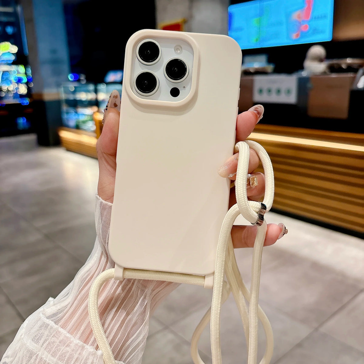 Crossbody Lanyard Strap Rope Phone Case For iPhone 17 16 15 14 Plus 17 13 12  Pro  Max  Necklace Adjustable Cover