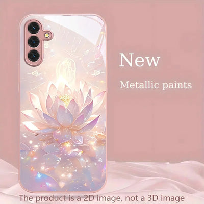 Lotus Flowers Glass Phone Case For Samsung S26 Ultra S25 S24 S23 Plus A57 5G A56 A55 A54 A53 A37 A36 A17 A26 A25 A24 Cases Cover