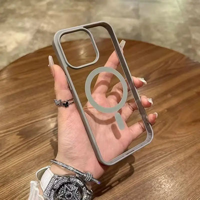 Luxury Magnetic For Magsafe Wireless Charge Case For iPhone 17 16 15 14 Plus 13 12 11 Pro Max 17E 16E Shockproof Clear Cover