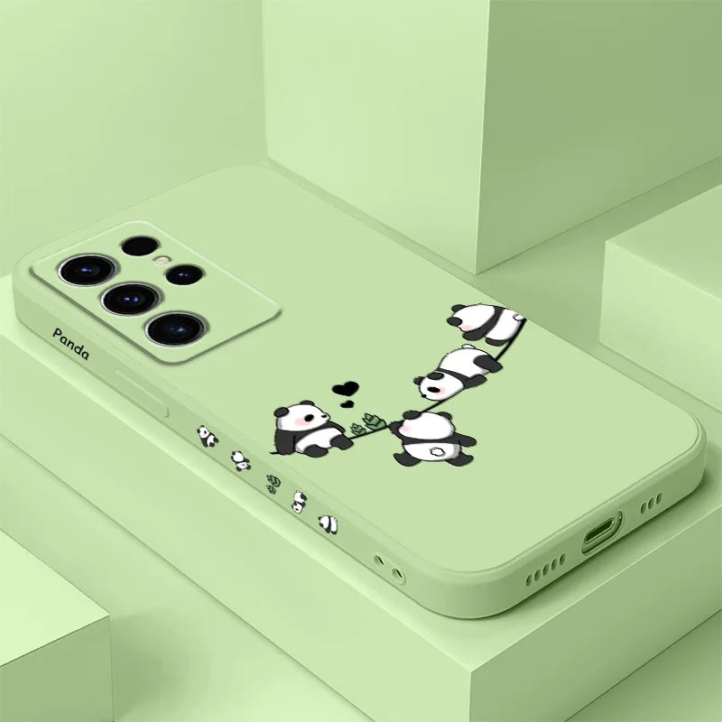 Baby Panda Phone Case For Samsung Galaxy S25 S24 S23 S22 S21 S20 S10 S10E Ultra Plus FE Note 20 Ultra 10 Plus Cover
