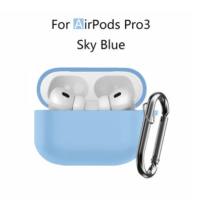 for AirPods Pro 3 2025 New Case Full Protective Soft Silicone Shockproof Case with Keychain for AirPods Pro 3 Case for Men Women