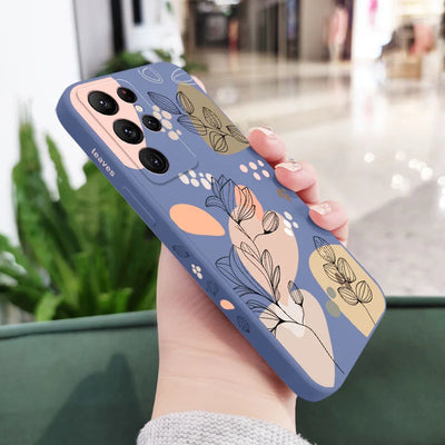 Abstract Plants Phone Case For Samsung Galaxy S25 S24 S23 S22 S21 S20 Ultra Plus FE S10 S9 S10E Note 20 Ultra 10 9 Plus Cover