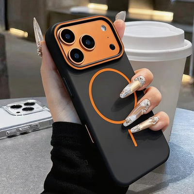 Luxury Simple Magnetic Matte Soft Phone Case For iPhone 18 17 16 15 14 13 Pro Max For MagSafe Wireless Charging Shockproof Cover