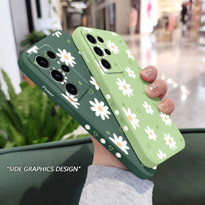 Tender Daisy Phone Case For Samsung Galaxy S25 S24 S23 S22 S21 S20 S10 S10E Ultra Plus FE Note 20 Ultra Plus Cover