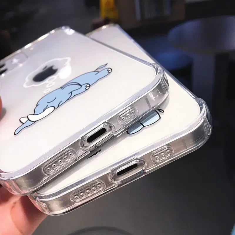 Creative Elephant Lion Animal Phone Case For iPhone 17 16 15 13 11 12 14 Pro Max Mini 7 8 Plus Dog Clear Shockproof Soft Covers