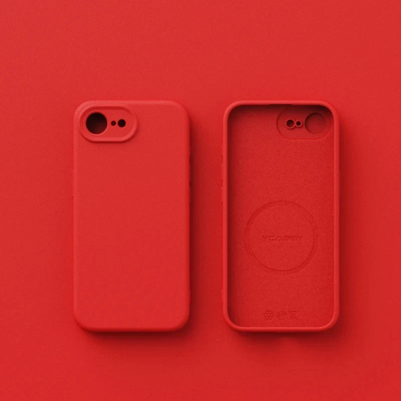 Luxury Magnetic Original Soft Liquid Silicone Phone Case For iPhone 17E 16E Shell For Magsafe Matte Skin Feel Back Cover Funda