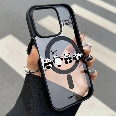 Cute Cat For Magsafe Magnetic Wireless Charging Case For iPhone 17 18 Pro 16 13 15 11 12 14 Pro Max Shockproof Transparent Cover