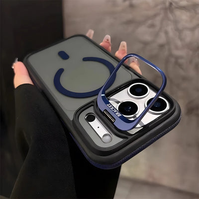 Anti-Slip Magnetic Bracket Phone Case | Compatible with iPhone 17,16,15,14,13,12,11/Pro/Pro Max/Air/Plus and Galaxy S22,S23,S24,S25,S26 Ultra/FE/Plus Series | All-in-One Design with Wireless Charging + Shockproof + Built-in S