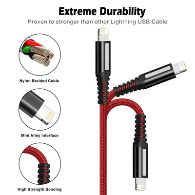 3A USB Cable For iPhone 13 12 11 14 Pro Max XR X XS Max 7 8 Plus iPad iPhone Charger Fast Charging Cord Data Charger Wire 1m2m3m