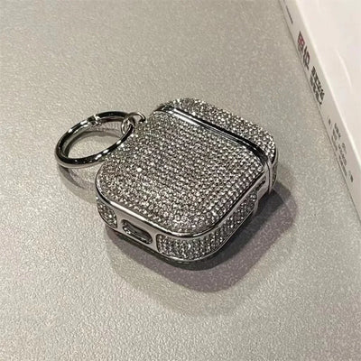 for Airpods 4,Beautiful Rhinestone Bling Hard Plastic Cover Earphone Case For AirPods 1 2 3 Pro 2 With Hook Gift For Women Girl