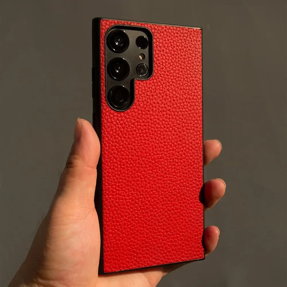 Premium Genuine Leather Case for Samsung Galaxy S26 Ultra S23FE S22 S21FE S20 Cover Full Protection Shockproof Back Carcasa