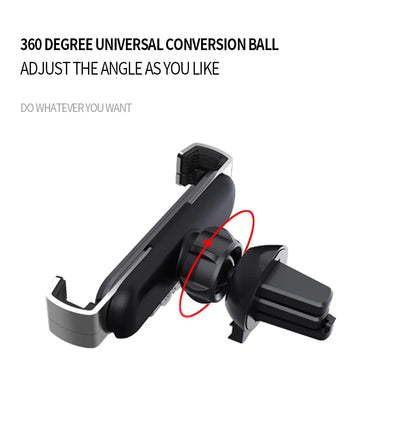 Universal Car Phone Holder Gravity linkage Mobile Phone Mount Air Vent GPS Stand Aluminum Alloy Supports Phone Holder for Car