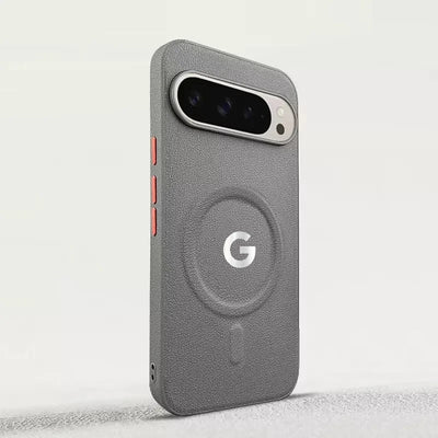 Business Litchi Texture Leather Wireless Charging Case For Google Pixel 10 9 A Pro XL Metal Buttons Anti-Drop Protect Back Cover