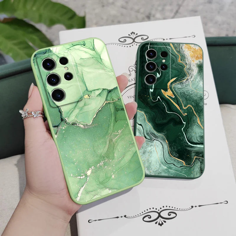 Marble Texture Phone Case For Samsung Galaxy S25 S24 S23 S22 S21 S20 S10 S10E Ultra Plus FE Note 20 Ultra 10 Plus Cover