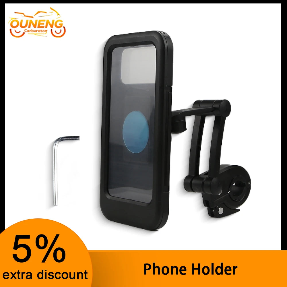 360° Rotating Adjustable Motorcycle Phone Holder Supports Universal Bicycle GPS Waterproof Motorcycle and Bicycle Phone Holder